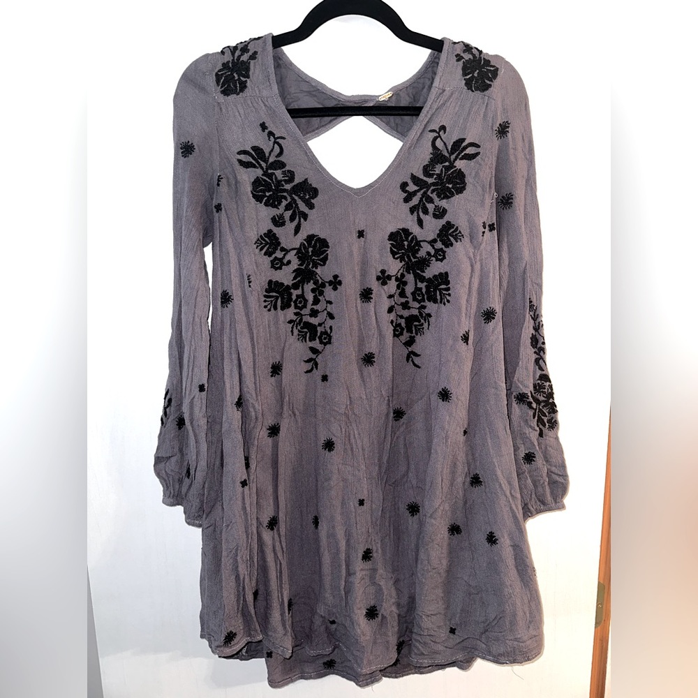 Free People Embroidered Mini Dress